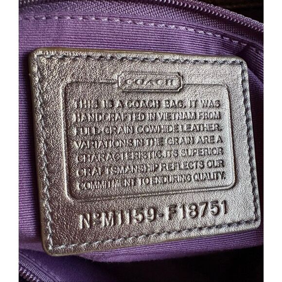 COACH - Lg. Soho East/West Tote Shoulder Bag in Metallic Bronze Leather. F18751 - Picture 7 of 13